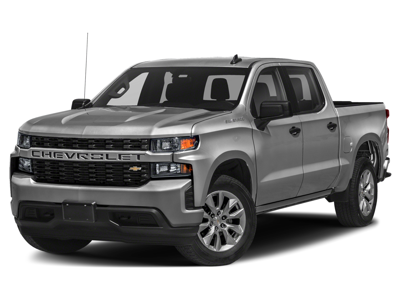 2021 Chevrolet Silverado 1500 Custom in Oxford Brown Metallic — front three-quarter view