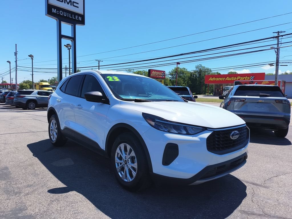2023 Ford Escape Active in White — front three-quarter view