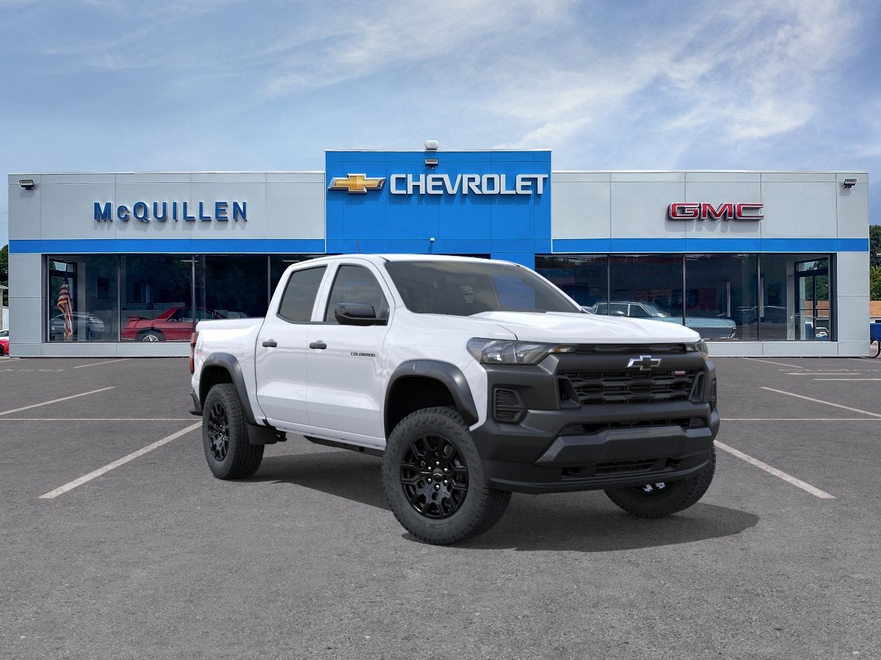 2026 Chevrolet Colorado Trail Boss in Summit White — front three-quarter view