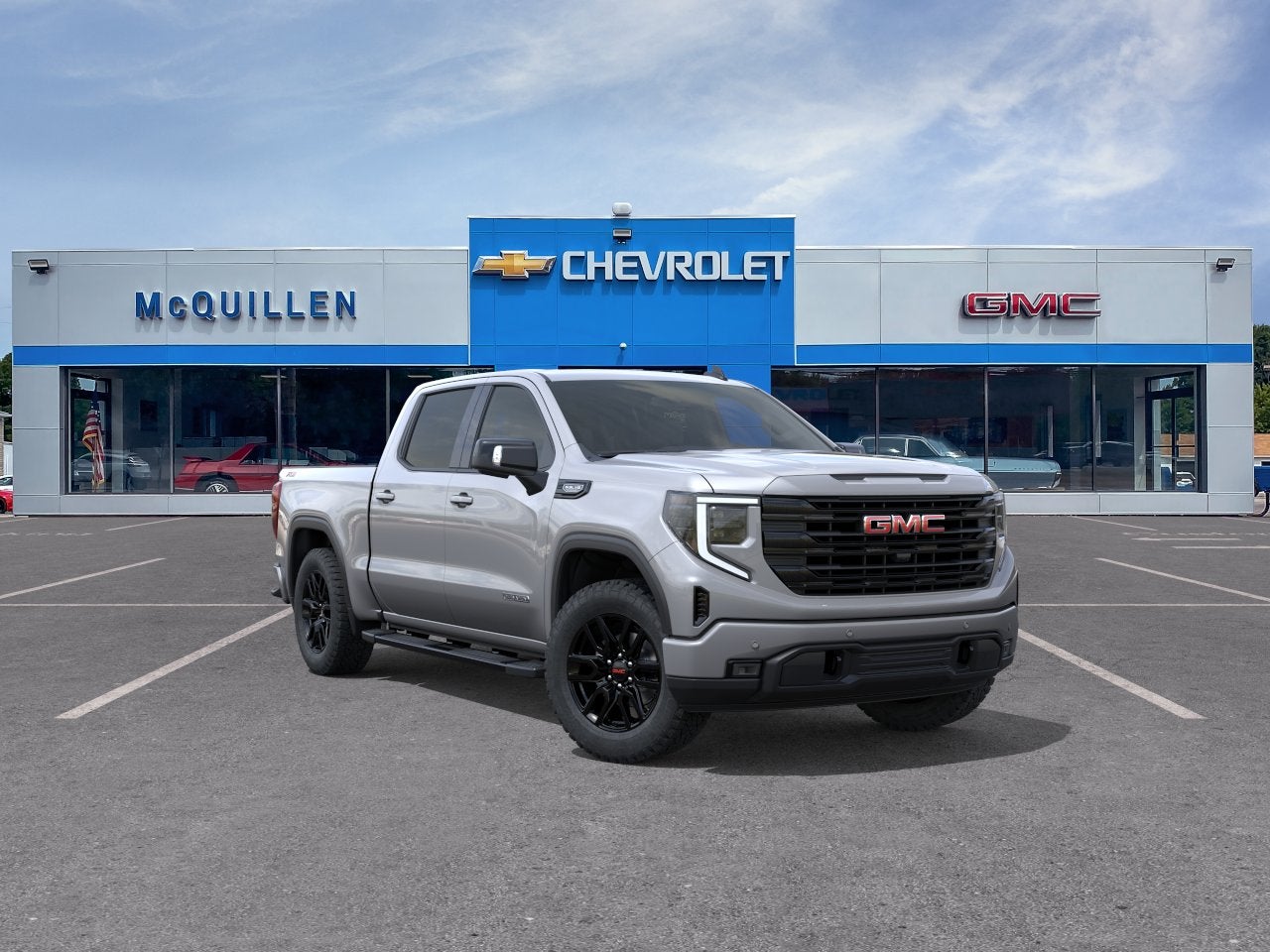 2026 GMC Sierra 1500 Elevation in Sterling Metallic — front three-quarter view