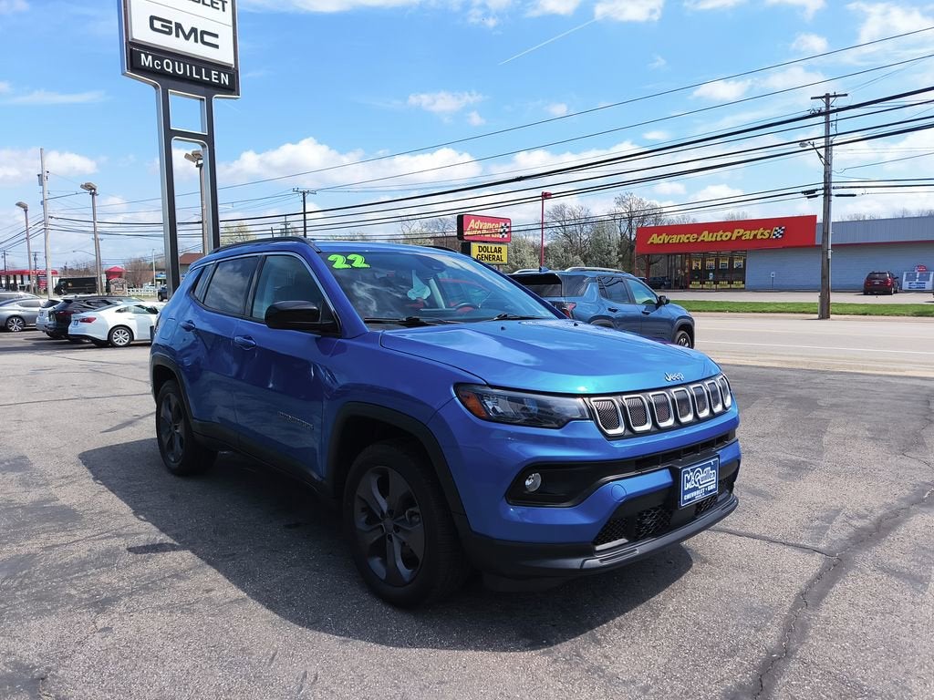 2022 Jeep Compass Latitude Lux 4x4 in Blue — front three-quarter view