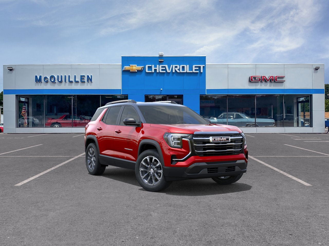 2026 GMC Terrain Elevation in Volcanic Red Tintcoat — front three-quarter view
