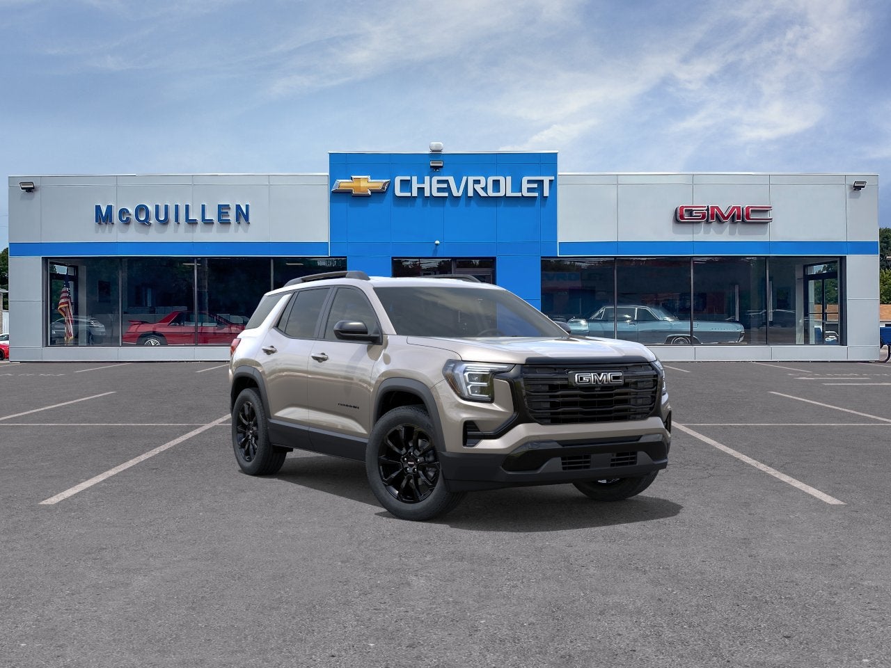 2026 GMC Terrain Elevation in Riverstone Metallic — front three-quarter view
