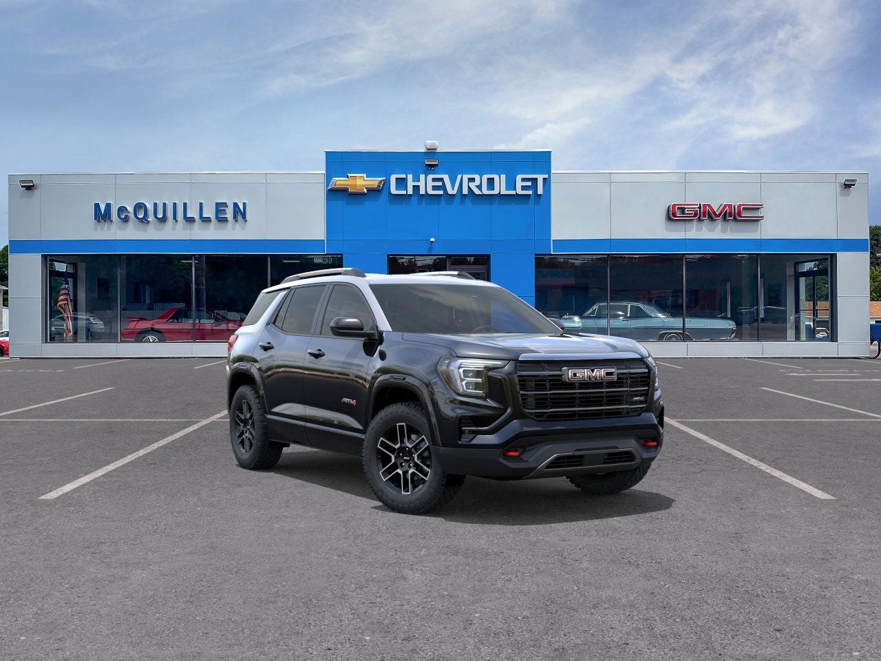2026 GMC Terrain AT4 in Ebony Twilight Metallic — front three-quarter view