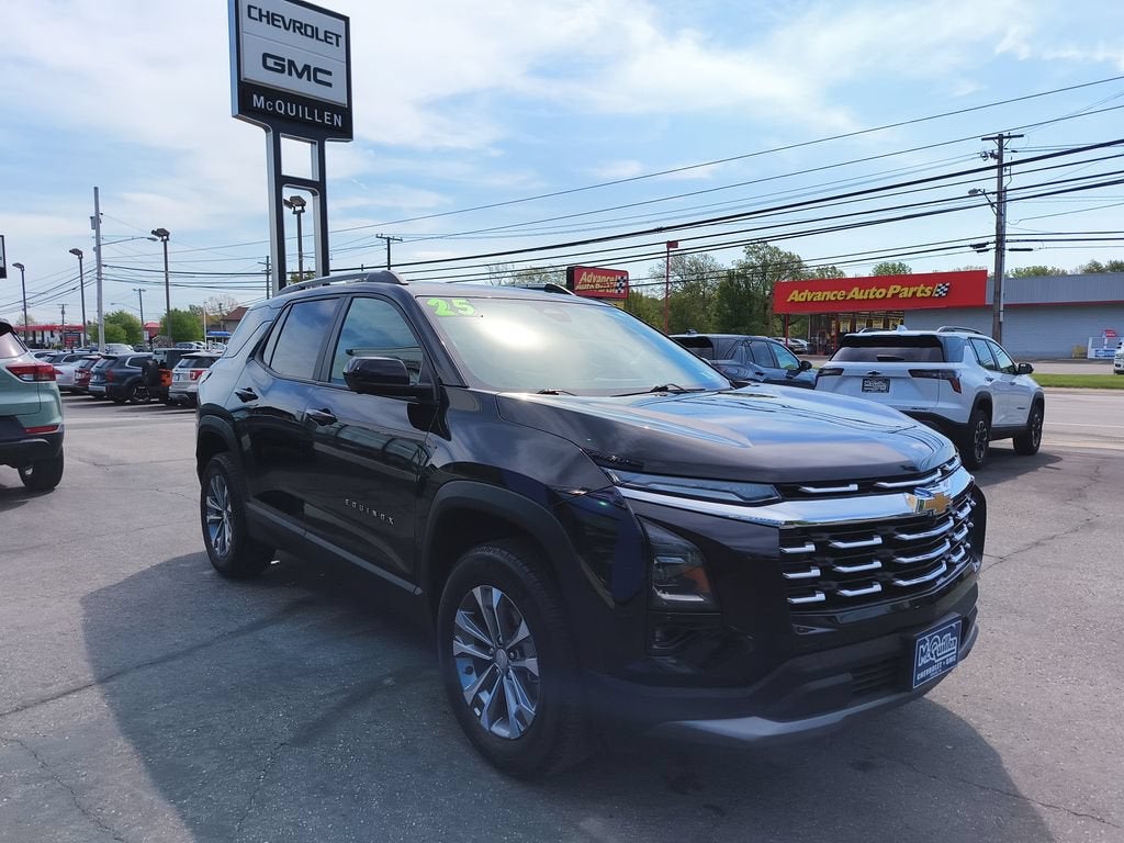 2025 Chevrolet Equinox LT in Mosaic Black Metallic — front three-quarter view
