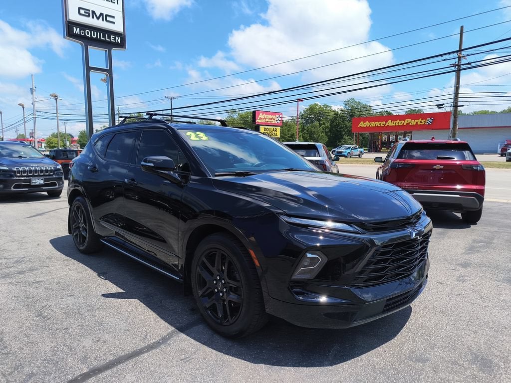2023 Chevrolet Blazer RS in Black — front three-quarter view