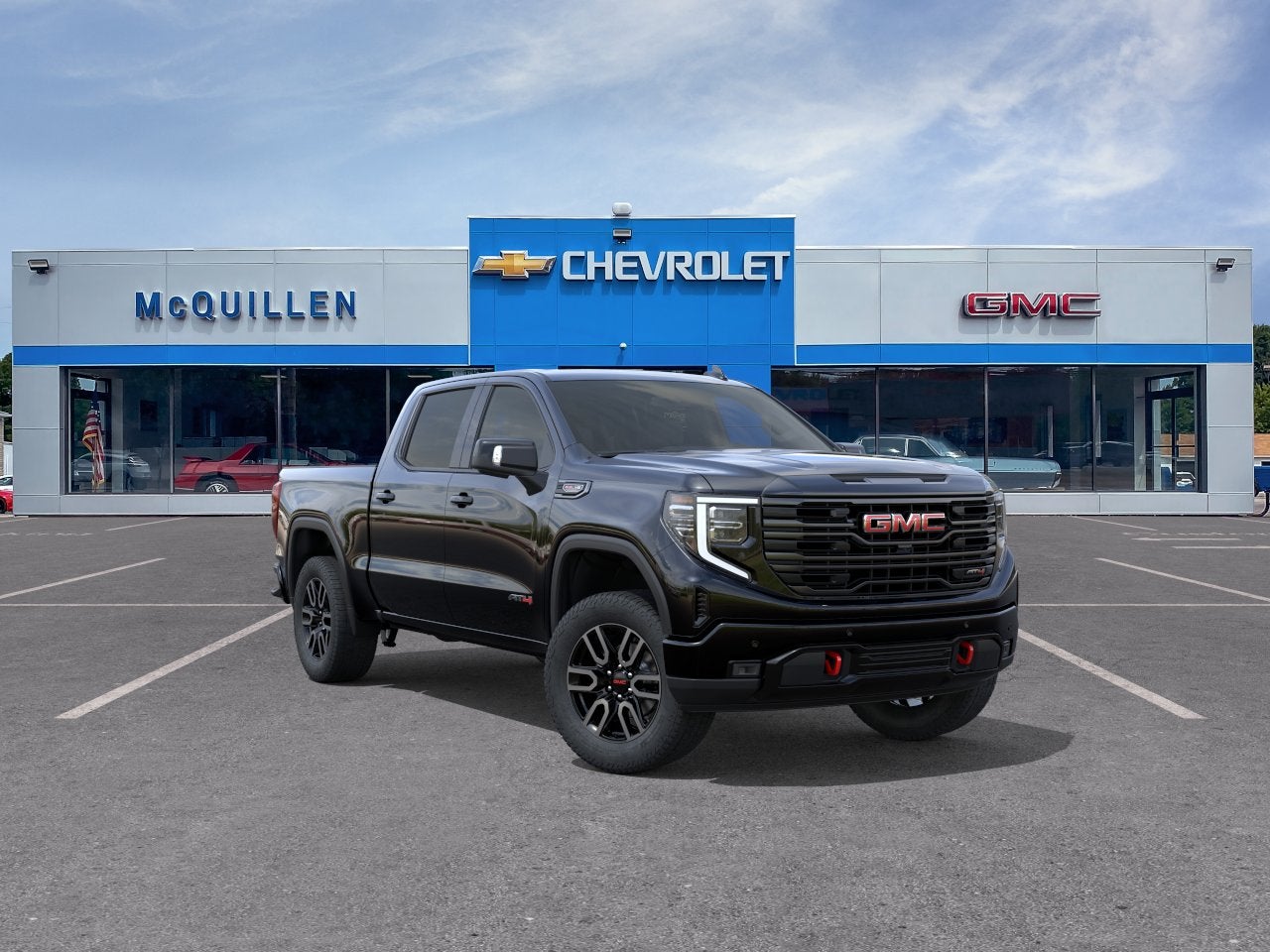 2026 GMC Sierra 1500 AT4 in Onyx Black — front three-quarter view