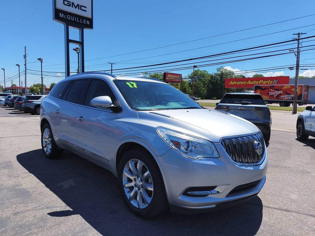 2017 Buick Enclave Premium in Quicksilver Metallic — front three-quarter view