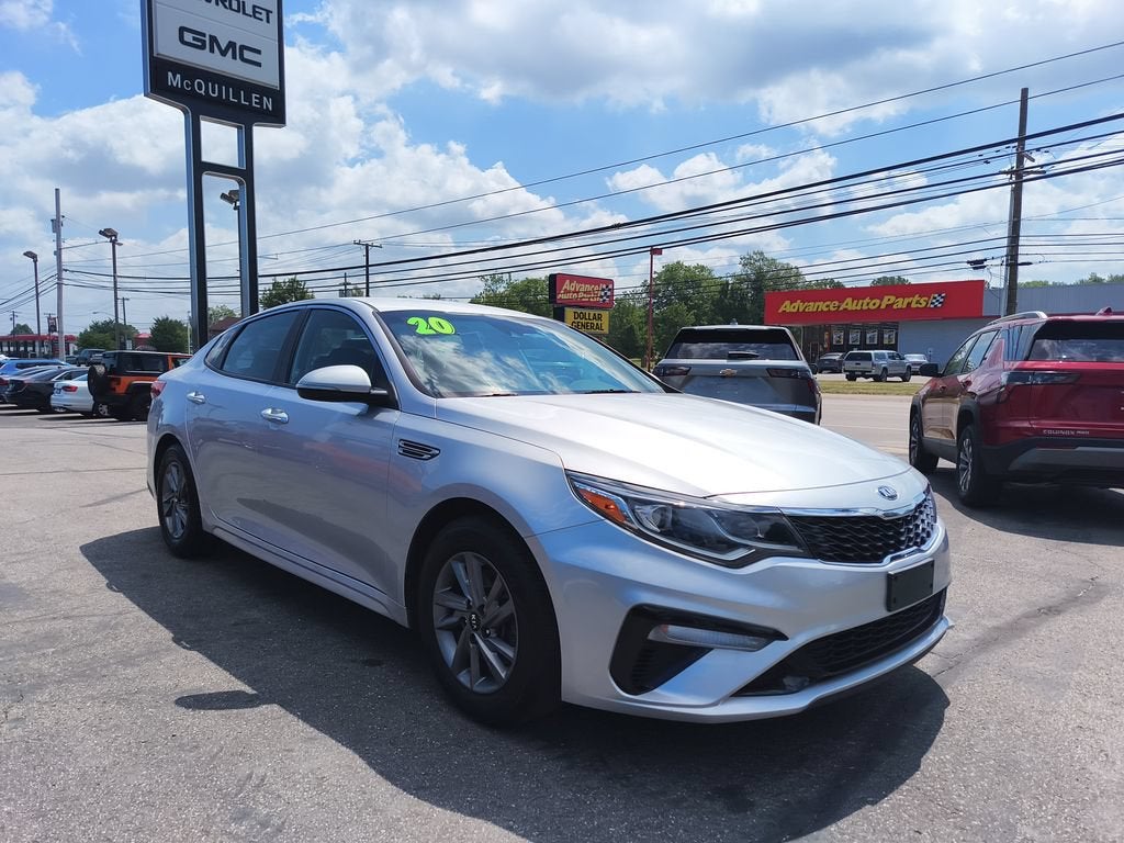 2020 Kia Optima LX in Silver — front three-quarter view