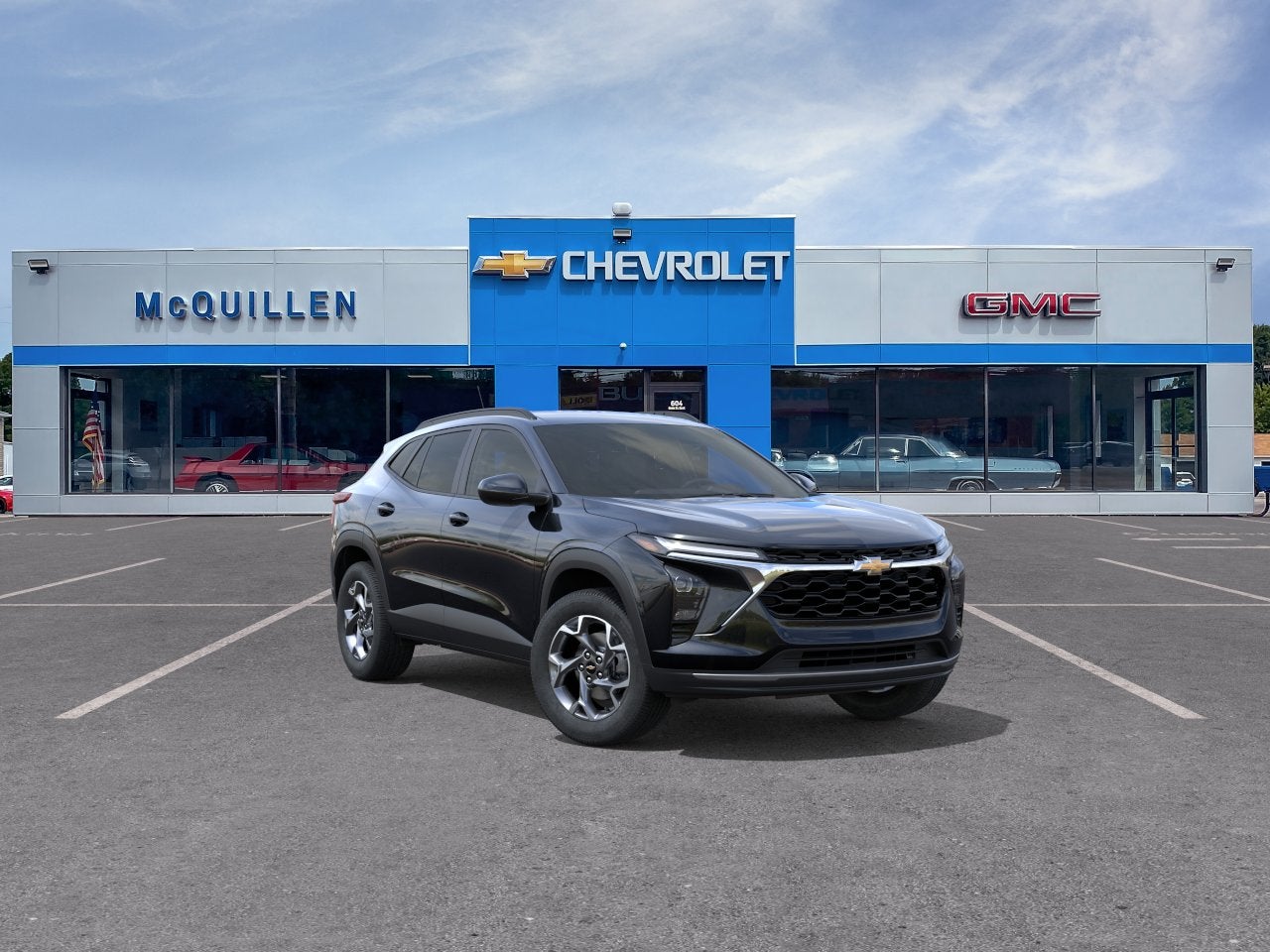 2026 Chevrolet Trax LT in Mosaic Black Metallic — front three-quarter view
