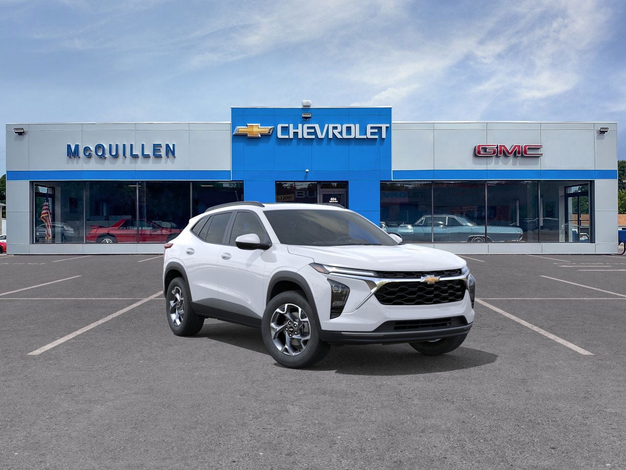2026 Chevrolet Trax LT in Summit White — front three-quarter view