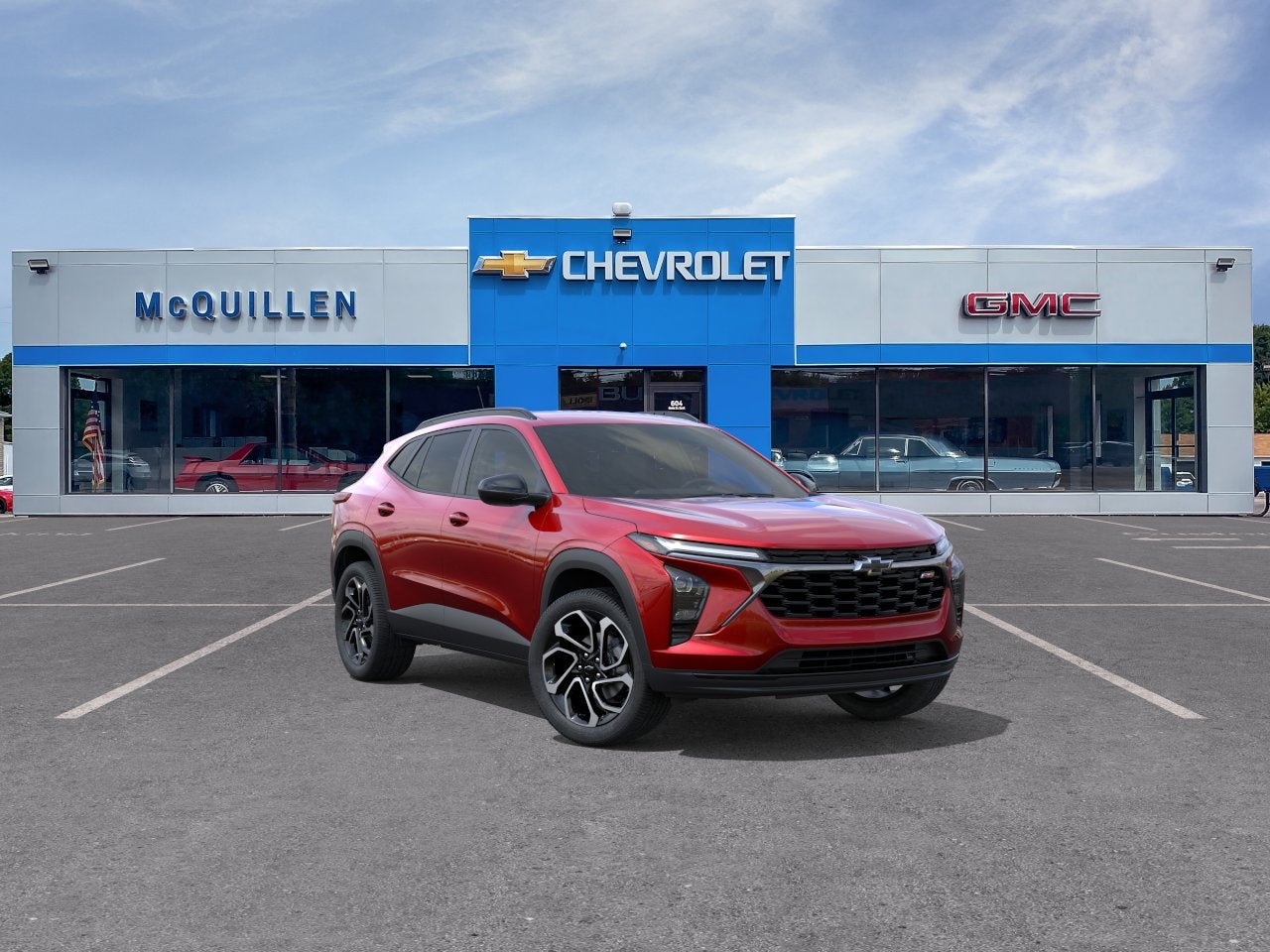 2026 Chevrolet Trax 2RS in Apex Red — front three-quarter view